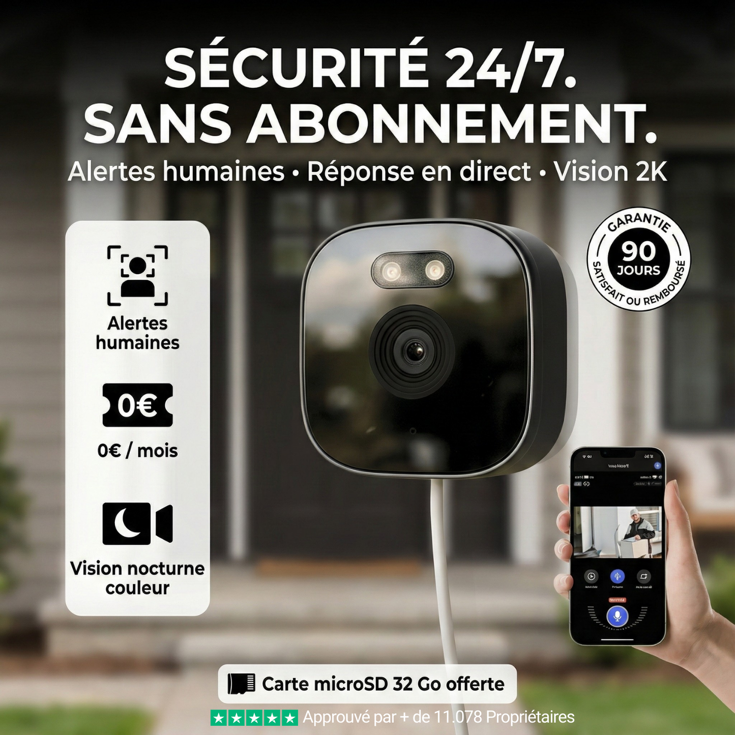 WindowCam™ – Sécurité premium, sans abonnement